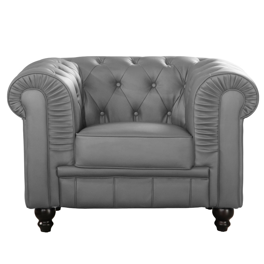 Fauteuil Chesterfield Gris