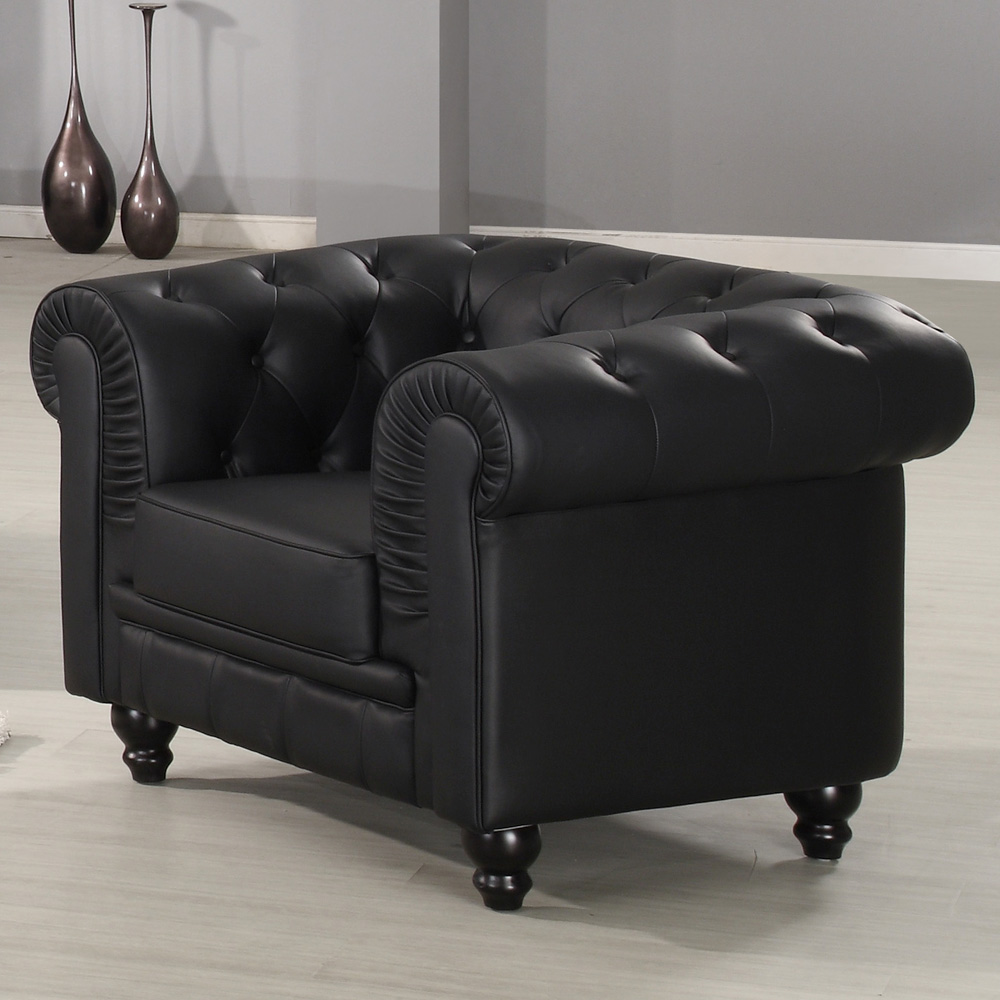 Fauteuil Chesterfield Noir