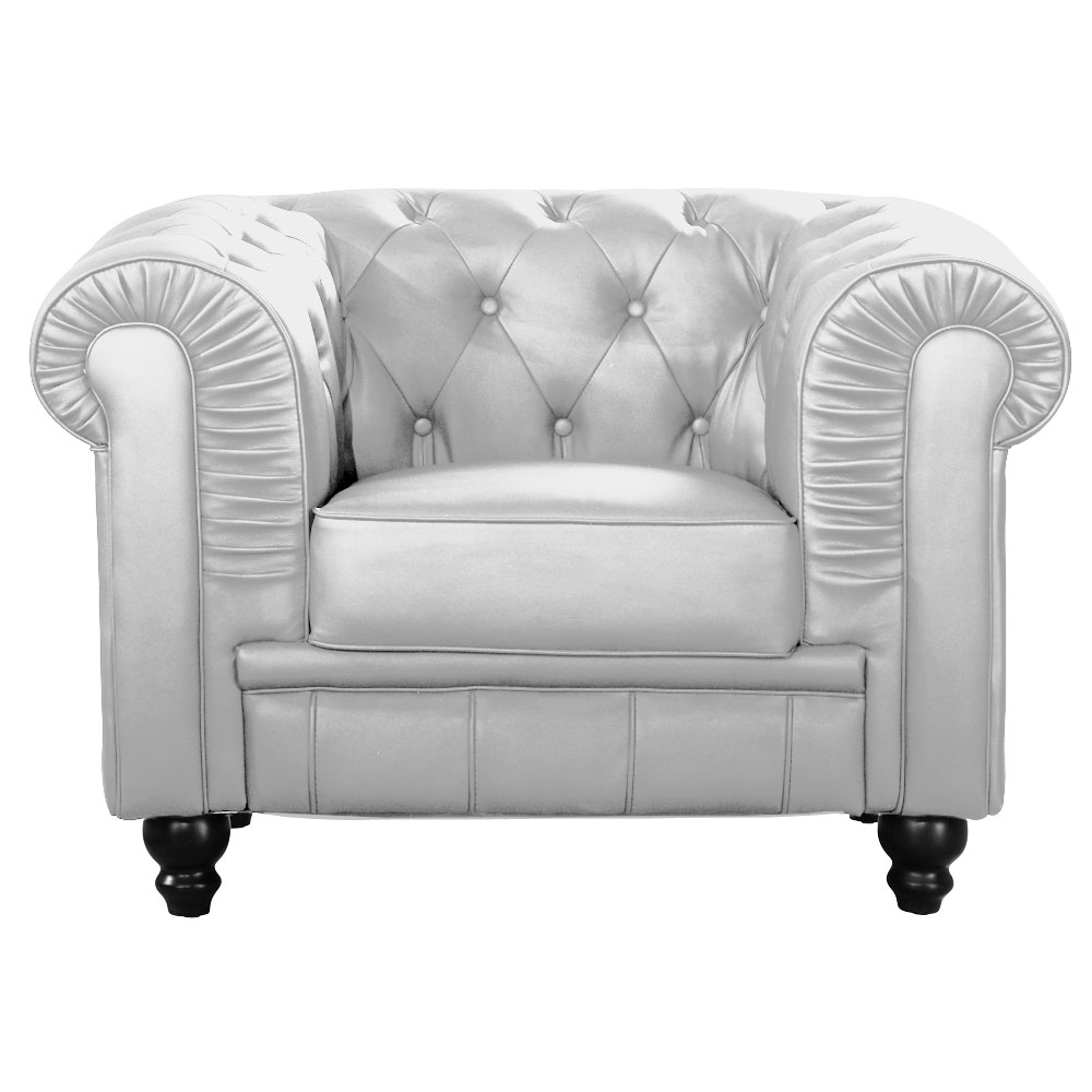 Fauteuil Chesterfield Argent