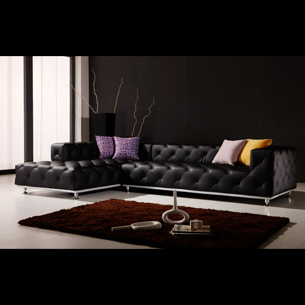 Canap&eacute; d'angle Luxman Noir