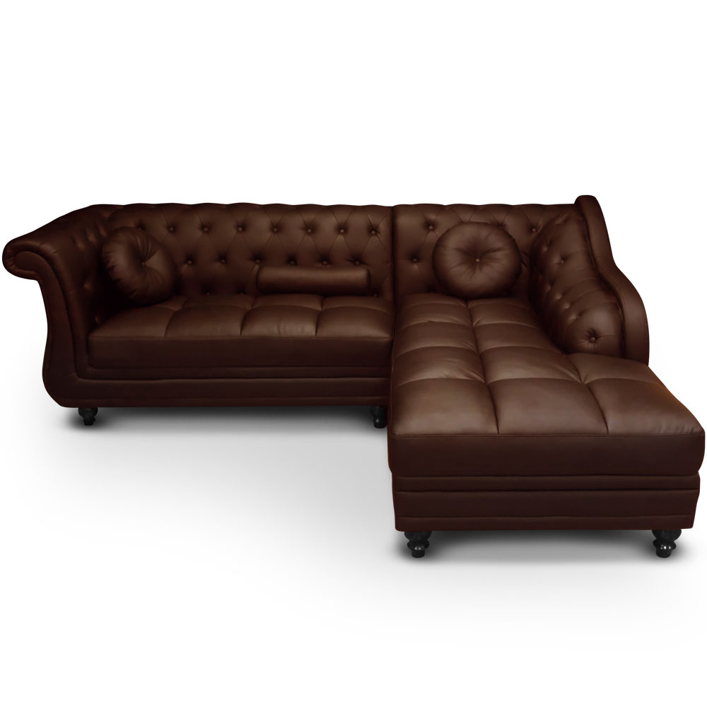 Canap&eacute; d'angle Brittish Marron