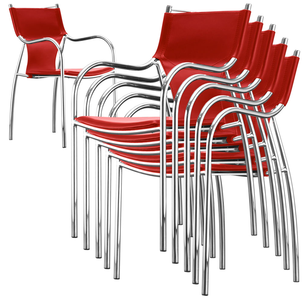 Lot de 6 chaises Cena Rouge