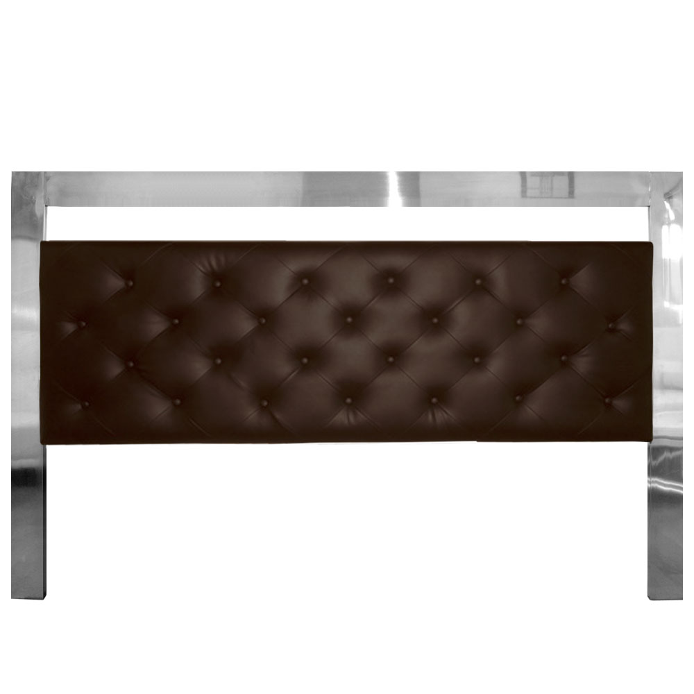 T&ecirc;te de lit capitonn&eacute;e Marron cadre inox 180 CM