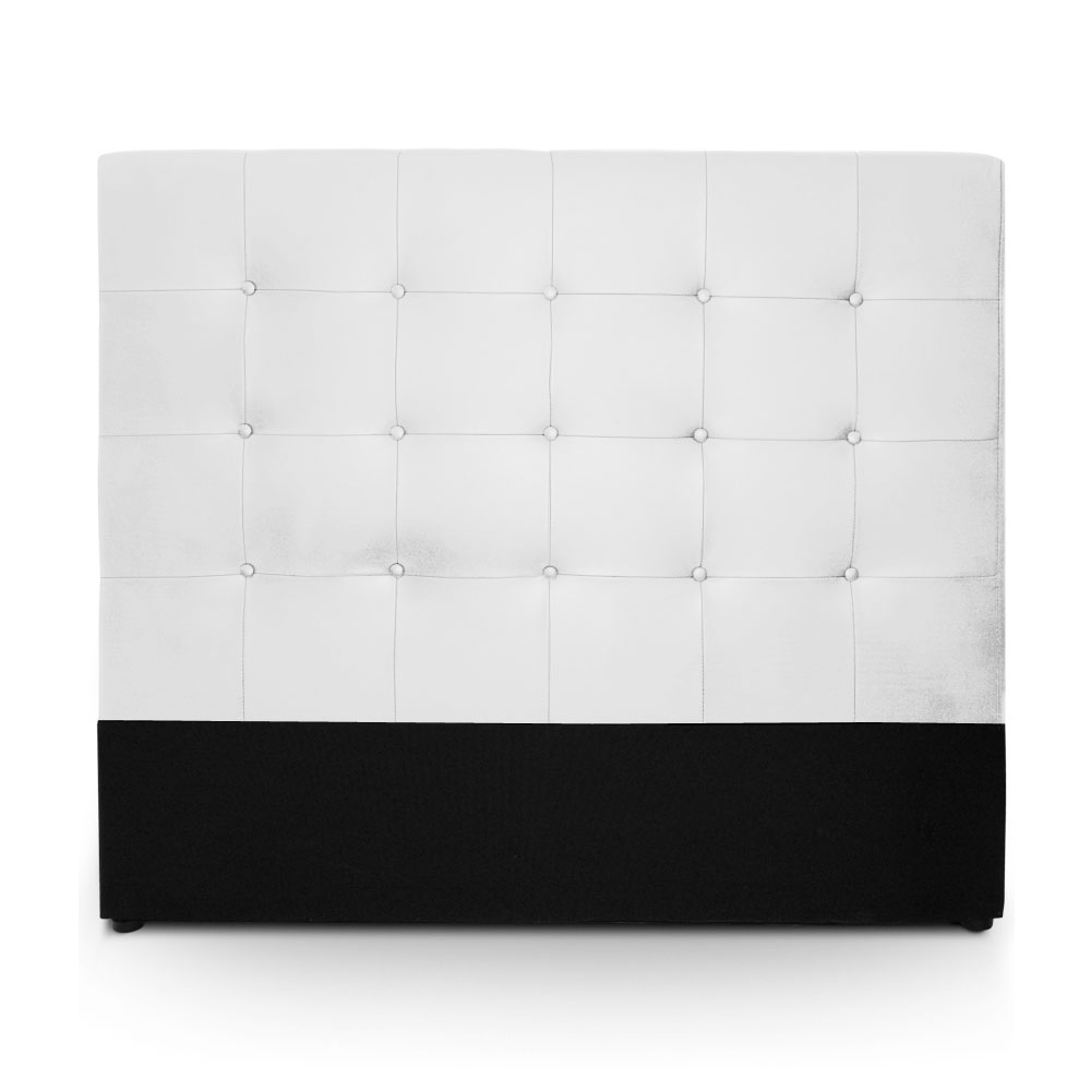 T&ecirc;te de lit capitonn&eacute;e 140 cm Similicuir Blanc