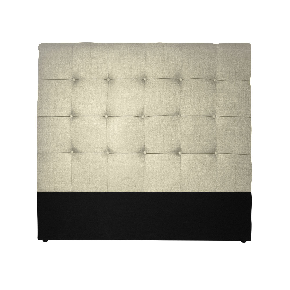 T&ecirc;te de lit capitonn&eacute;e 140 cm Tissu Beige  deco Lin