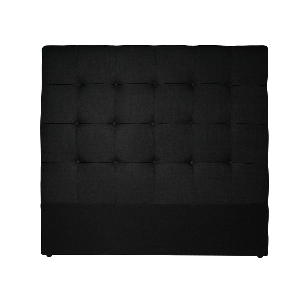 T&ecirc;te de lit capitonn&eacute;e 140 cm Tissu Noir deco Lin