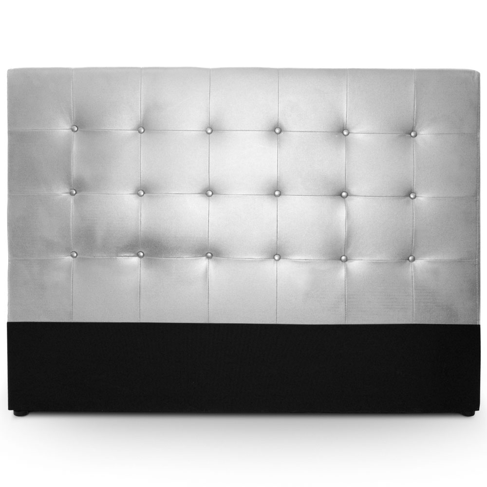T&ecirc;te de lit capitonn&eacute;e 160 cm Similicuir Argent