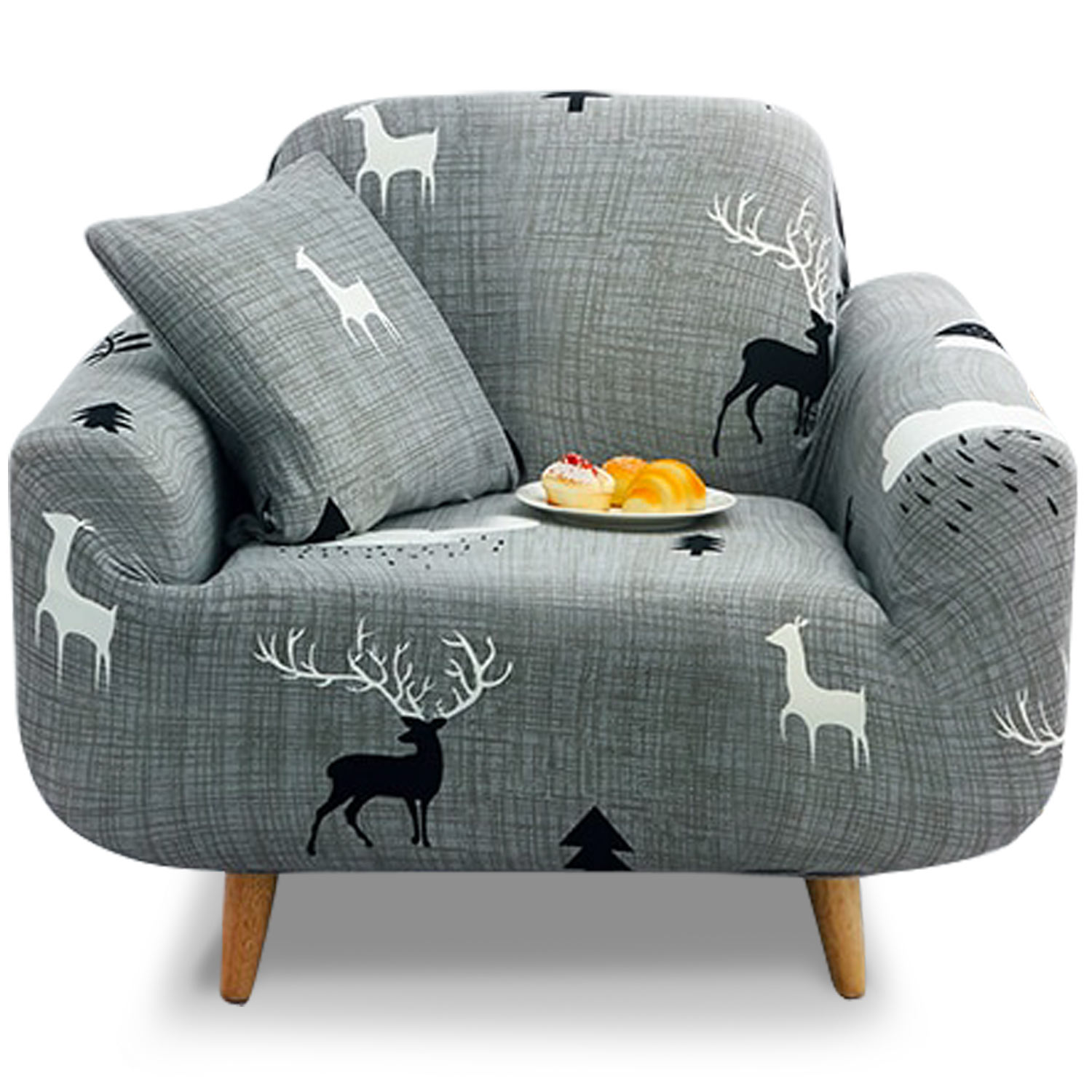 Housse de fauteuil extensible Decoprotect Nature et Animaux 1 place Aurora